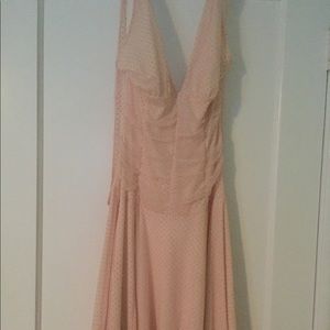 Vintage-style light pink halter dress
